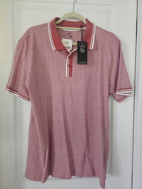 NWT - Michael Brandon Men's  Striped-Trim Shirt